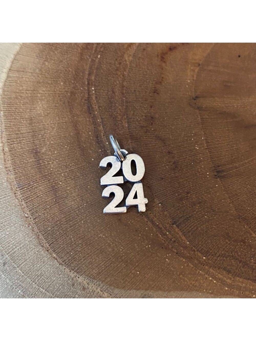 RETIRED James Avery 2024 Stacked Year Charm, Sterling Silver